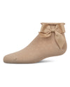 Girls Pointelle Soft Stretch Cotton Anklet Socks : Color: Tan