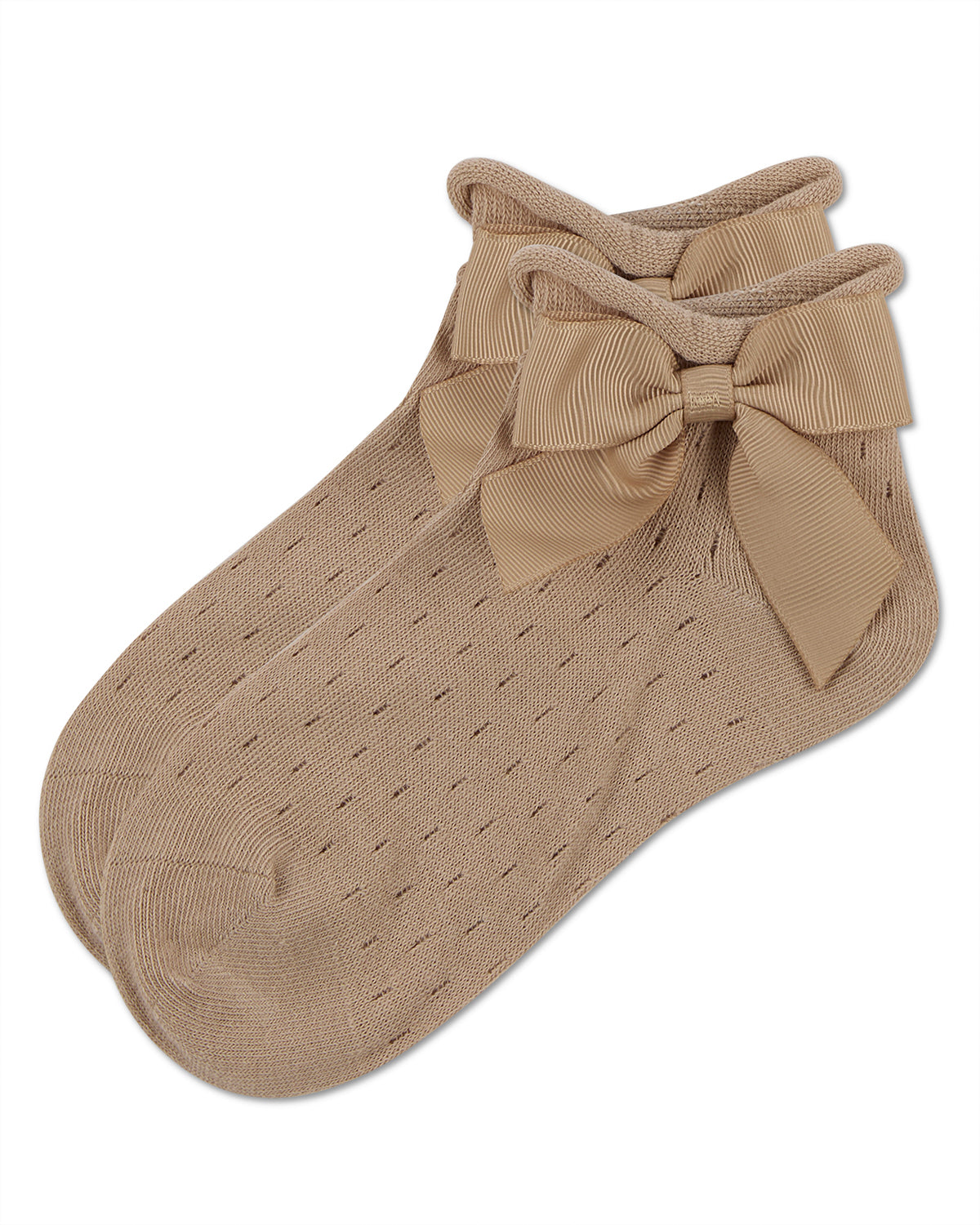Girls Pointelle Soft Stretch Cotton Anklet Socks : Color: Black