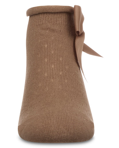 Girls Pointelle Soft Stretch Cotton Anklet Socks : Color: Black
