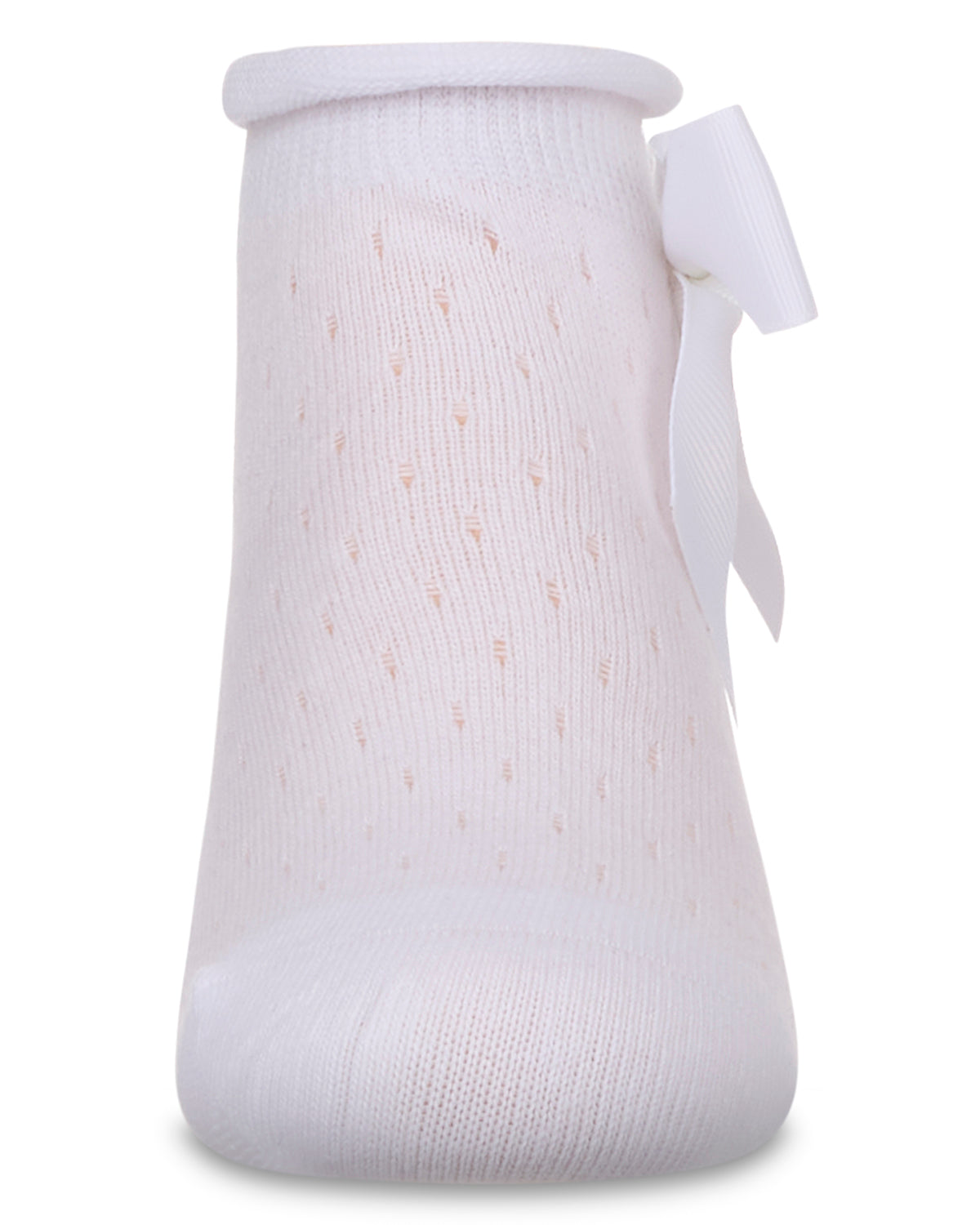 Girls Pointelle Soft Stretch Cotton Anklet Socks : Color: Black
