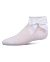 Girls Pointelle Soft Stretch Cotton Anklet Socks : Color: White