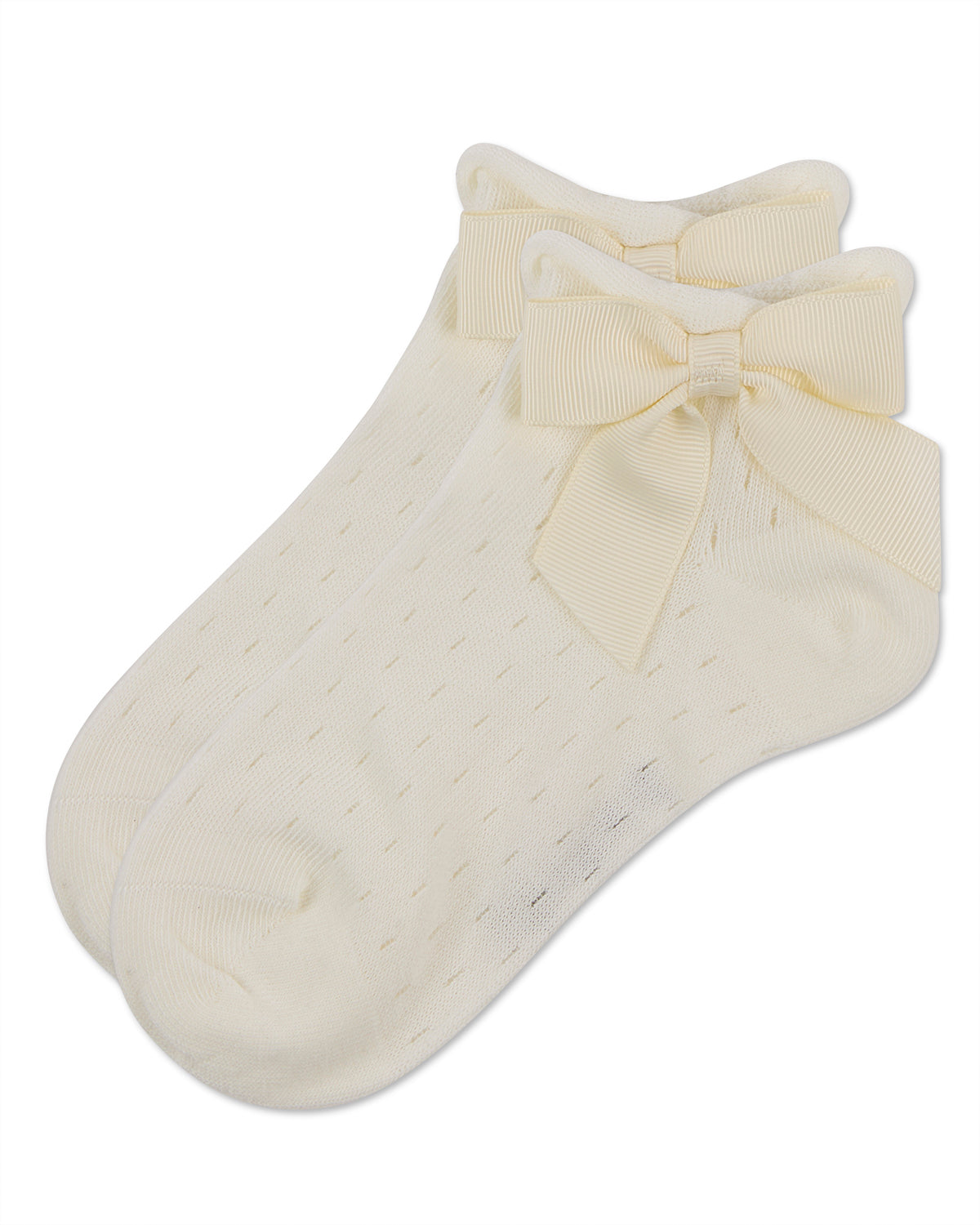 Girls Pointelle Soft Stretch Cotton Anklet Socks : Color: Black