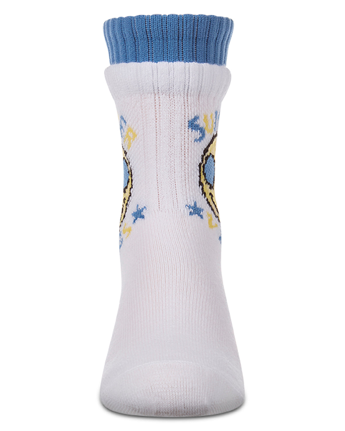 Girls "Summer Vibes" Cotton Blend Double-Layer-Look Crew Sock