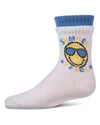 Girls "Summer Vibes" Cotton Blend Double-Layer-Look Crew Sock