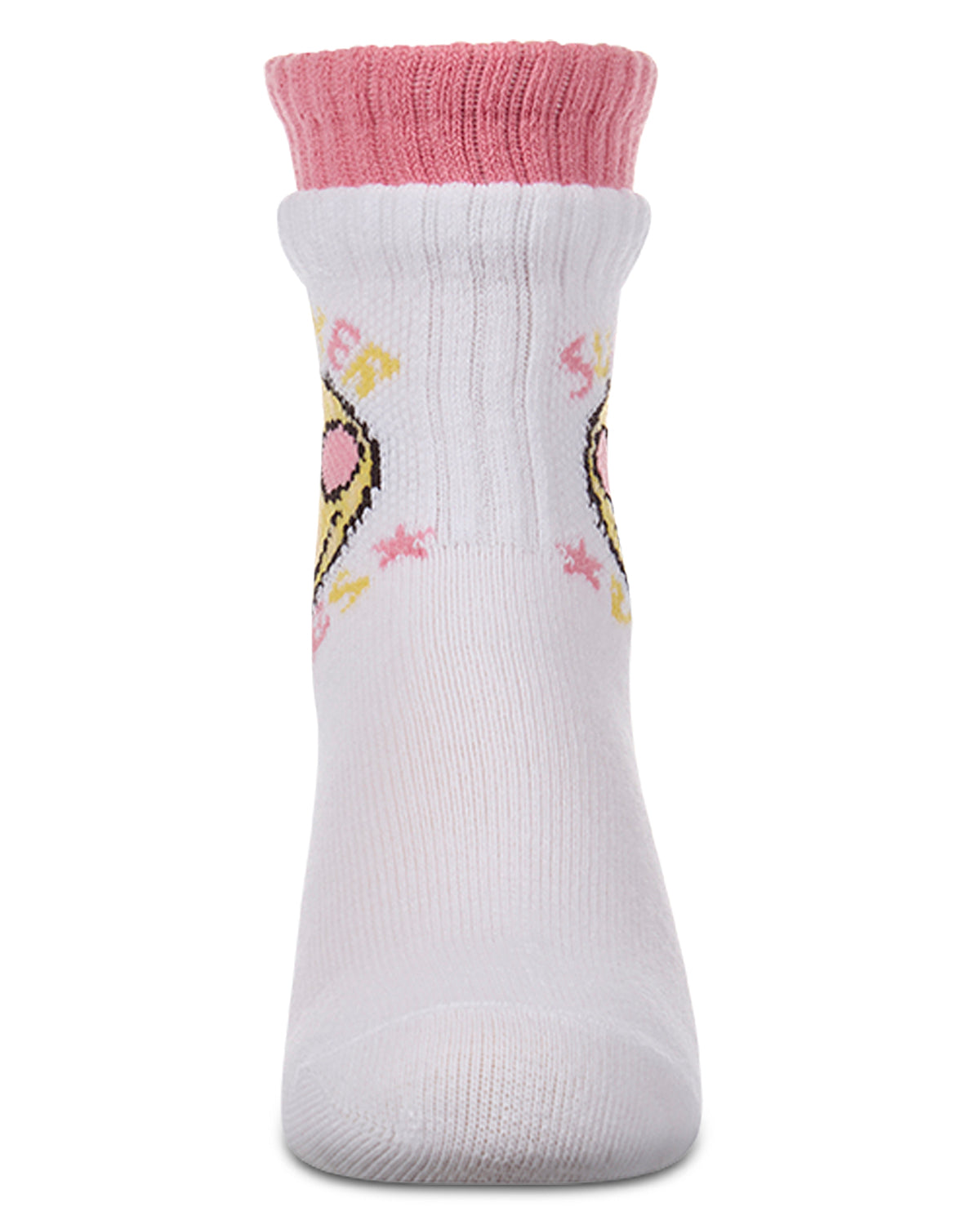 Girls "Summer Vibes" Cotton Blend Double-Layer-Look Crew Sock