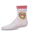 Girls "Summer Vibes" Cotton Blend Double-Layer-Look Crew Sock