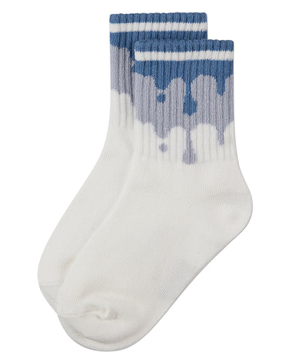 Kids "Paint Drip" Ribbed Cotton-Blend Novelty Crew Sock