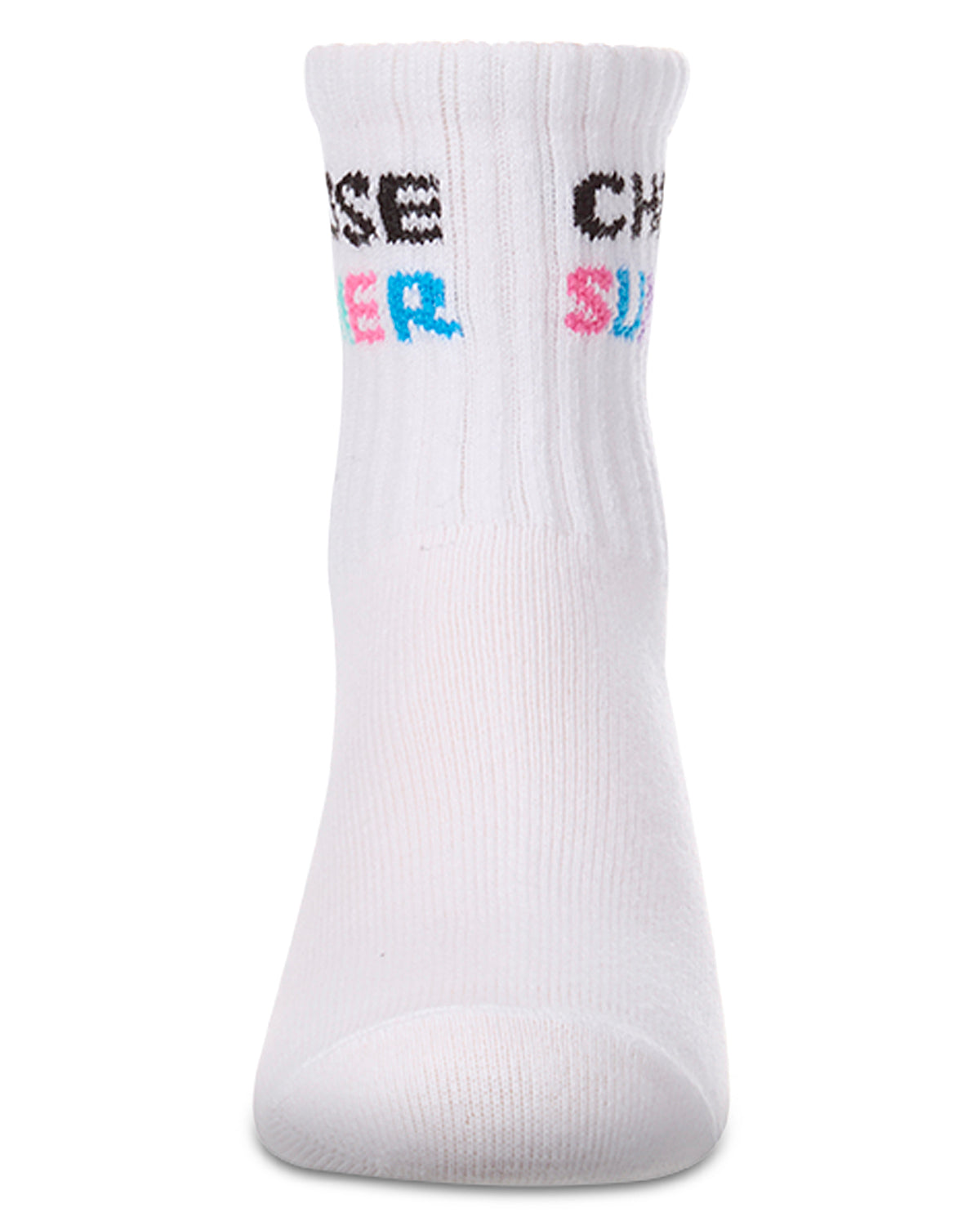 Girls "Choose Summer" Ribbed Cotton-Blend Crew Sock