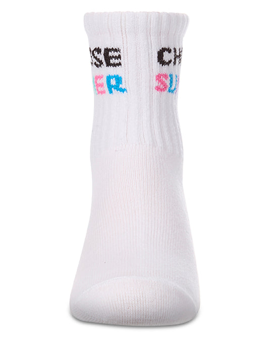 Girls "Choose Summer" Ribbed Cotton-Blend Crew Sock