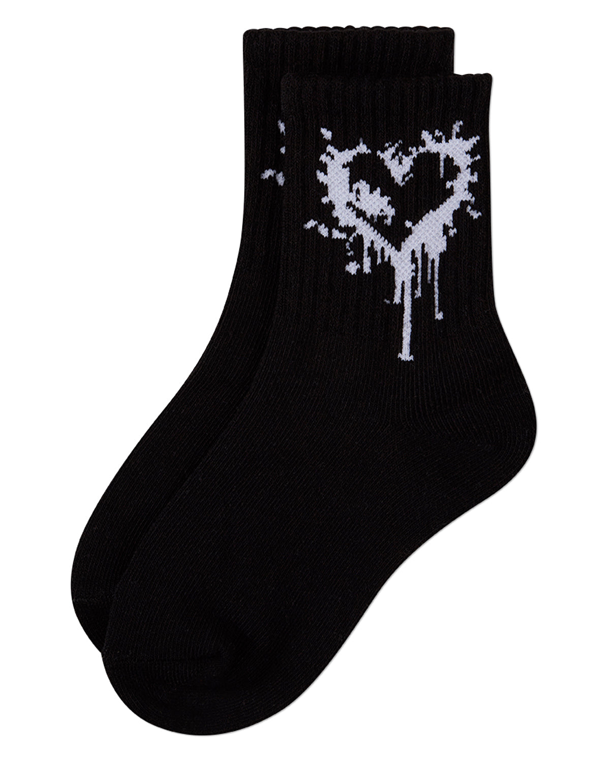 Kids Unisex "Dripping Heart" Cotton Blend Novelty Crew Sock