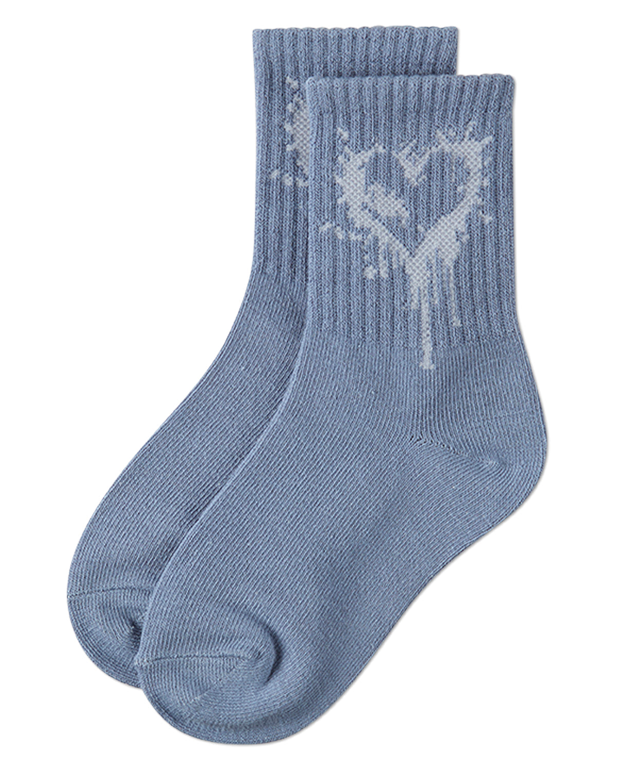 Kids Unisex "Dripping Heart" Cotton Blend Novelty Crew Sock