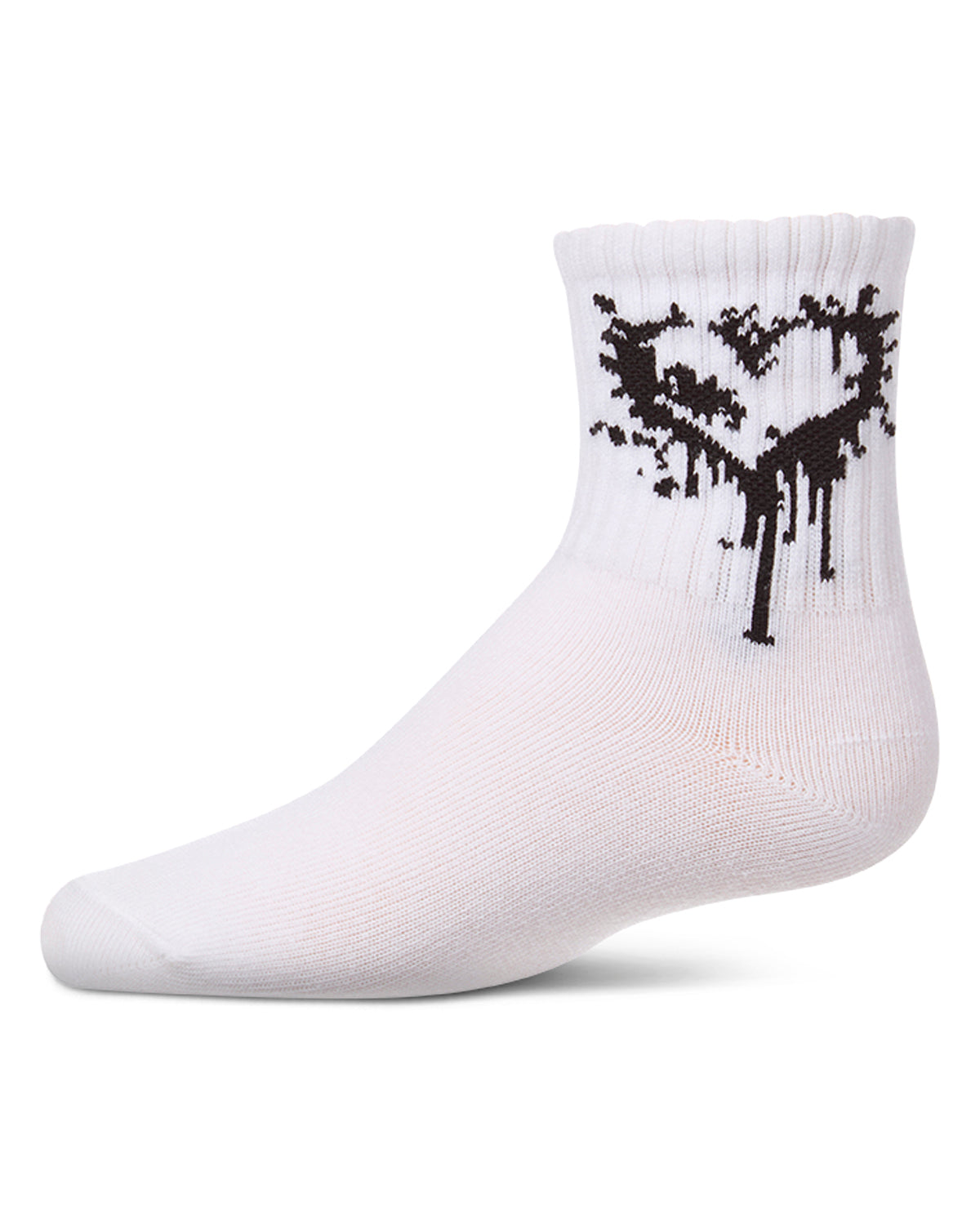 Kids Unisex "Dripping Heart" Cotton Blend Novelty Crew Sock