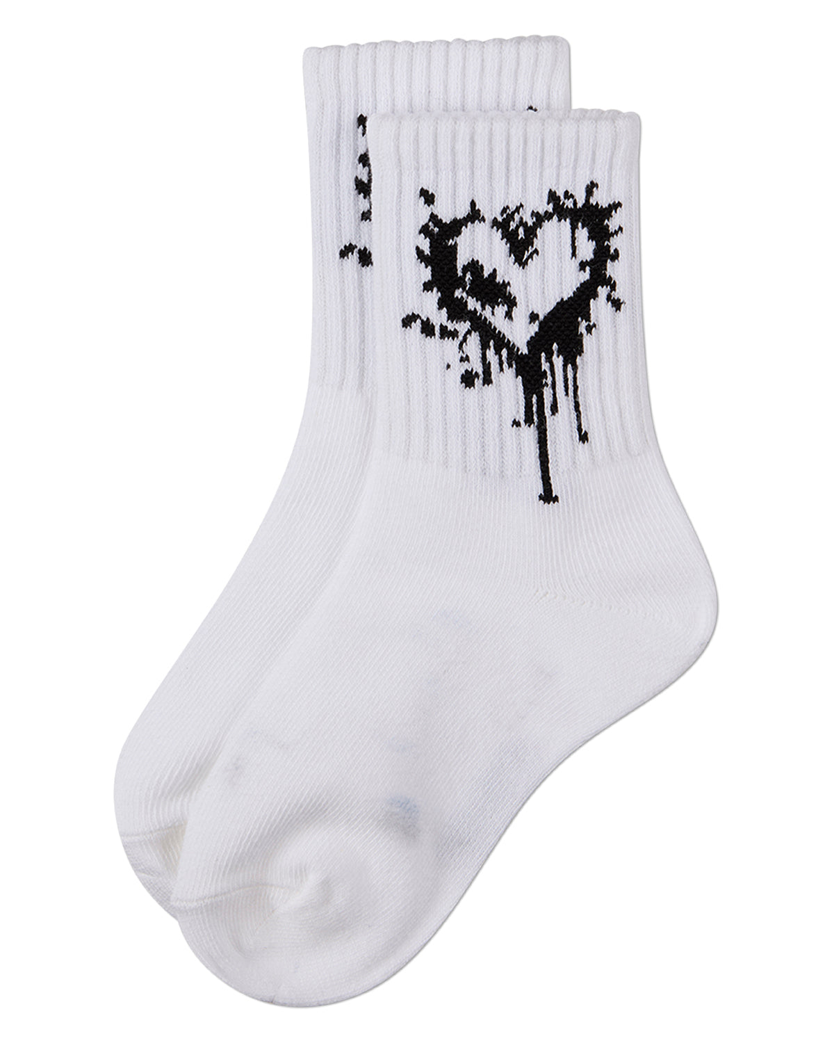 Kids Unisex "Dripping Heart" Cotton Blend Novelty Crew Sock