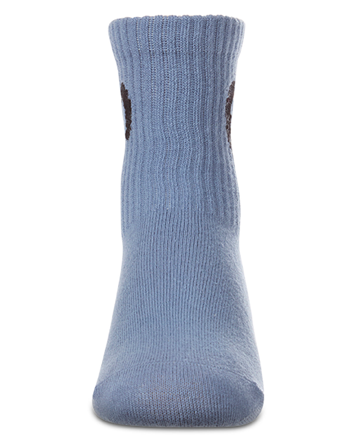 Girls Ribbed Pointelle Cotton-Rich Crew Sock with Open Heart Graphic