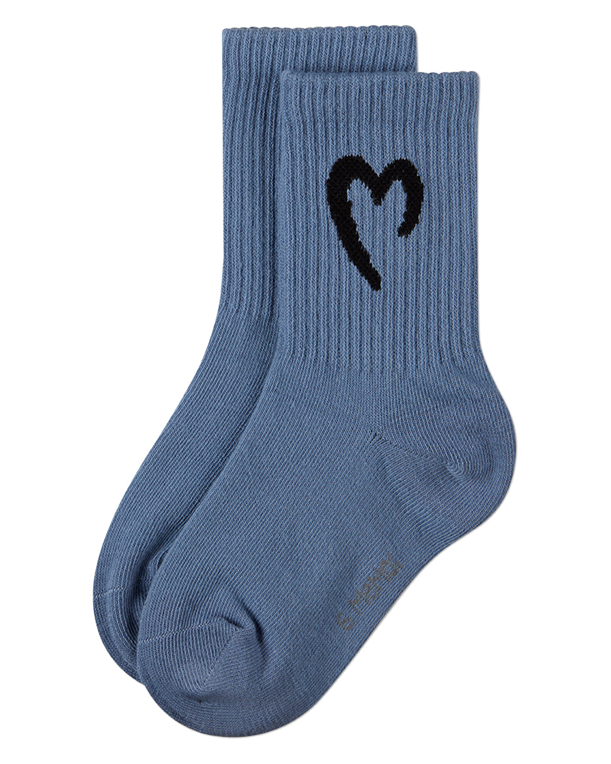 Girls Ribbed Pointelle Cotton-Rich Crew Sock with Open Heart Graphic