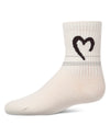 Girls Ribbed Pointelle Cotton-Rich Crew Sock with Open Heart Graphic