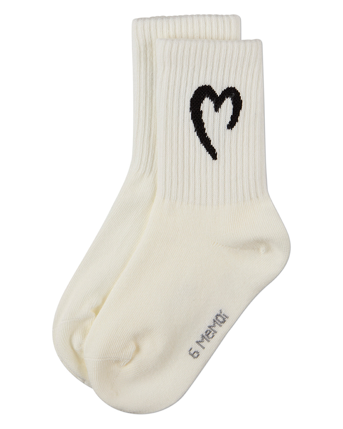 Girls Ribbed Pointelle Cotton-Rich Crew Sock with Open Heart Graphic