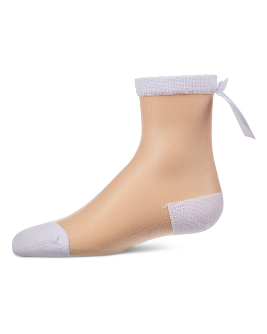 Women's Silky-Sheer Cotton-Rich Crew Sock with Satin Bow