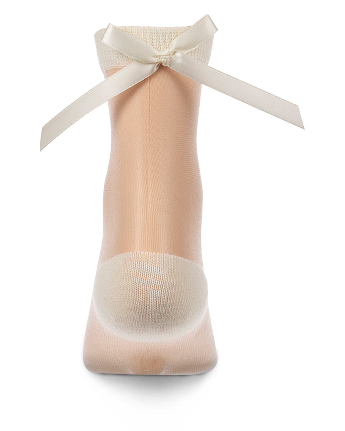 Women's Silky-Sheer Cotton-Rich Crew Sock with Satin Bow