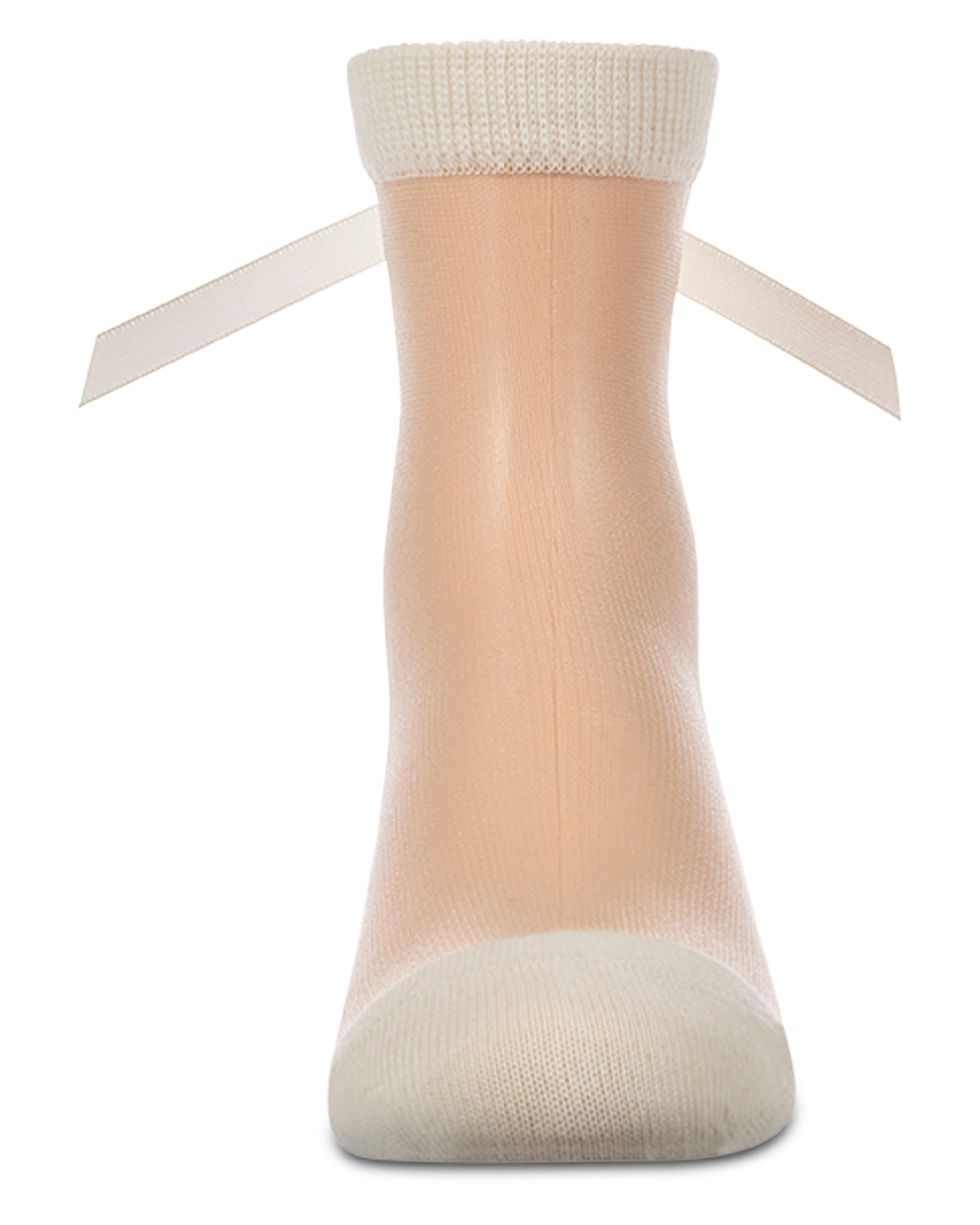 Women's Silky-Sheer Cotton-Rich Crew Sock with Satin Bow