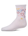 Girls "Overlapping Fun Hearts" Cotton-Rich Novelty Crew Sock