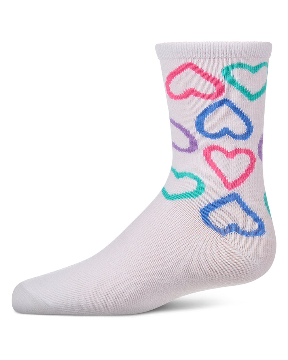 Girls "All Over Hearts" Cotton-Rich Novelty Crew Sock