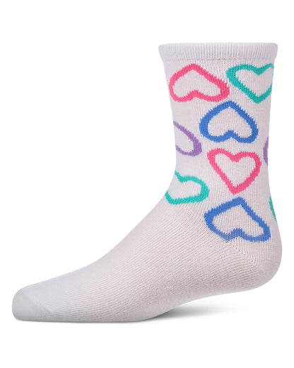 Girls "All Over Hearts" Cotton-Rich Novelty Crew Sock
