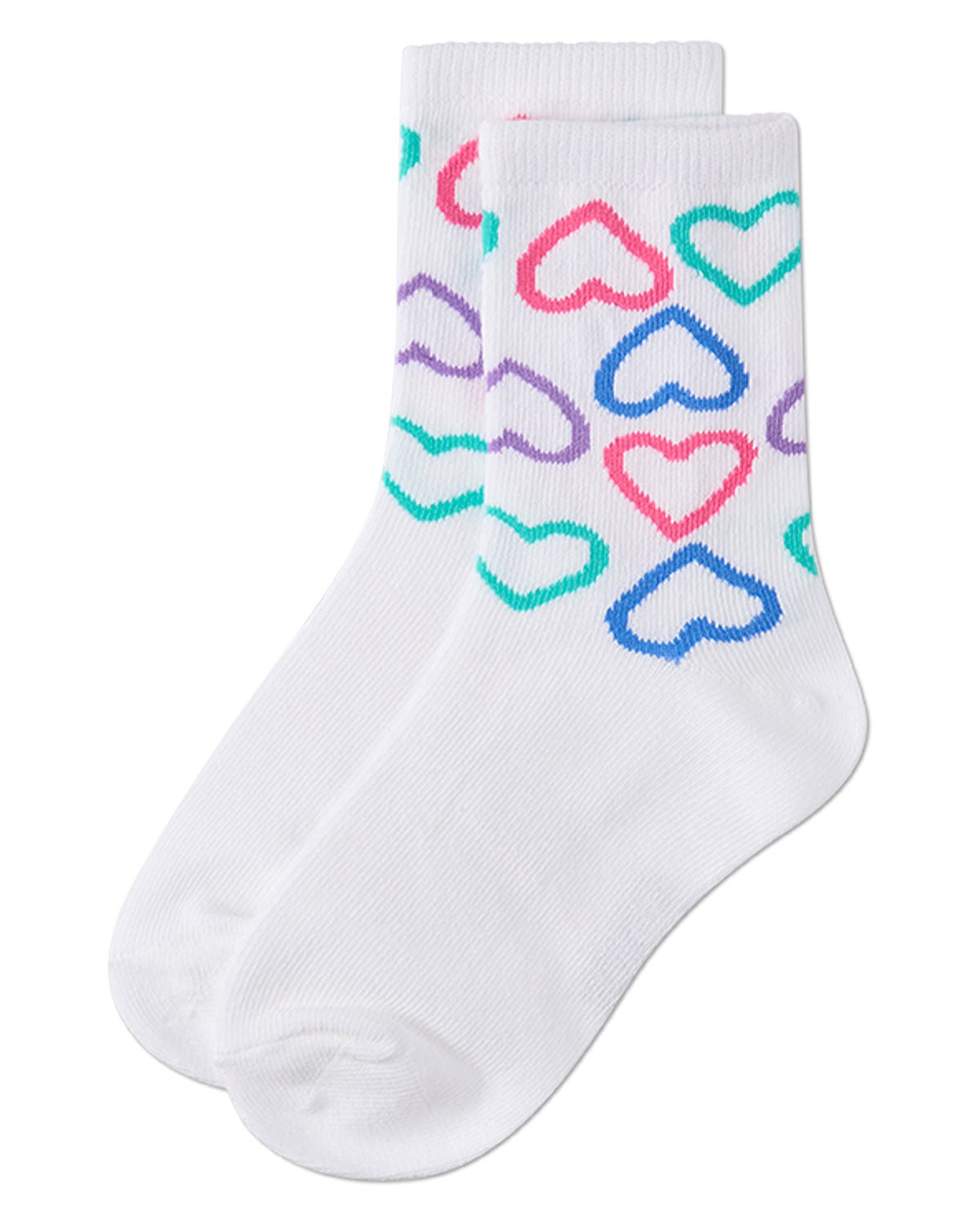 Girls "All Over Hearts" Cotton-Rich Novelty Crew Sock