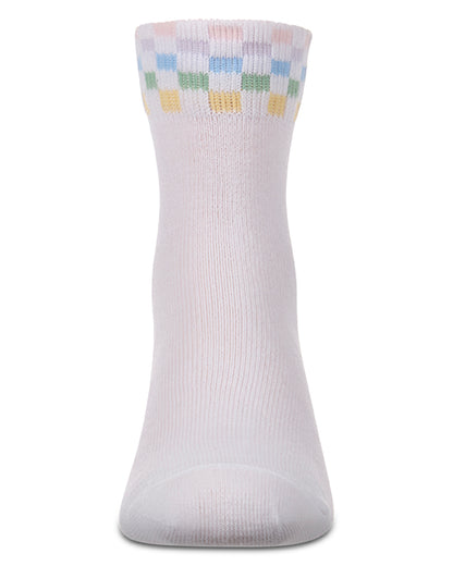 Girls "Pastel Race Car"-Themed Cotton-Rich Crew Sock