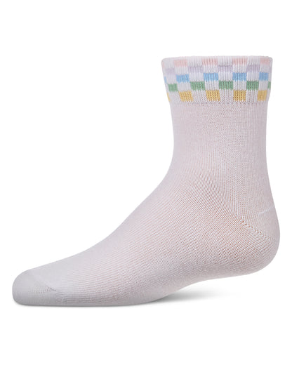 Girls "Pastel Race Car"-Themed Cotton-Rich Crew Sock