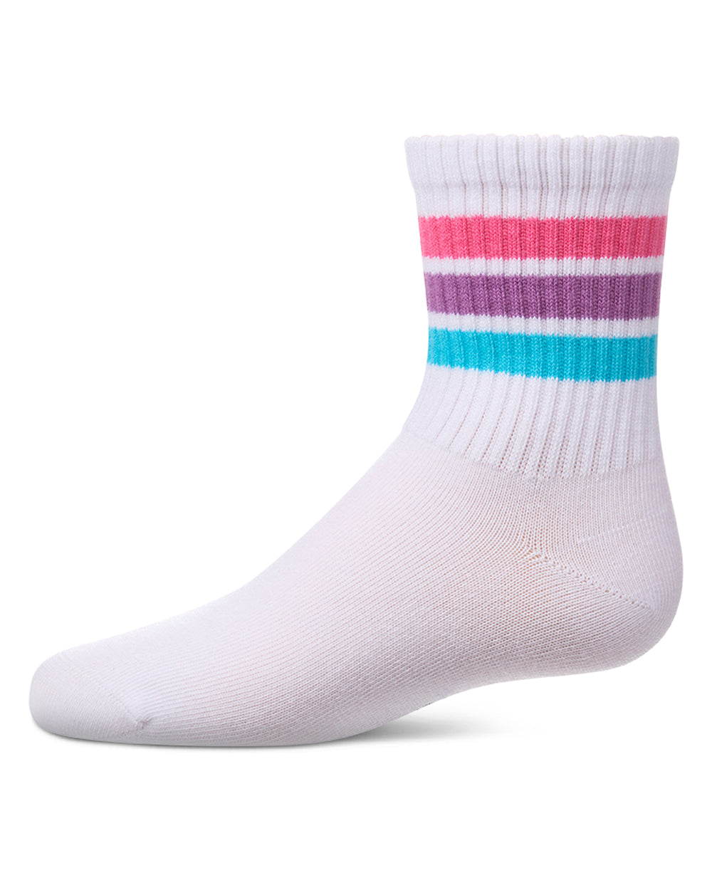 Kids Ribbed Cotton-Rich Triple-Stripe Varsity Crew Sock
