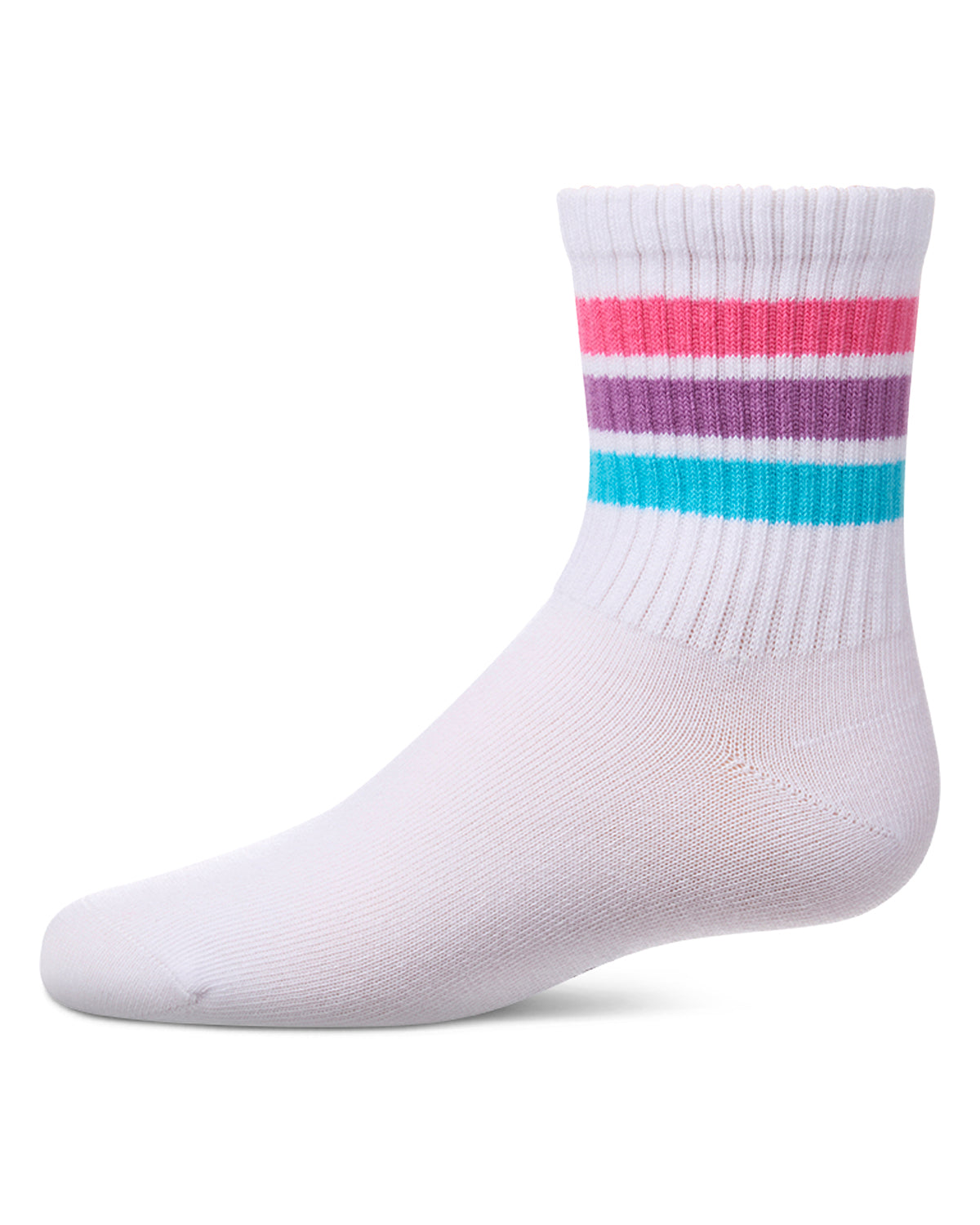 Kids Ribbed Cotton-Rich Triple-Stripe Varsity Crew Sock
