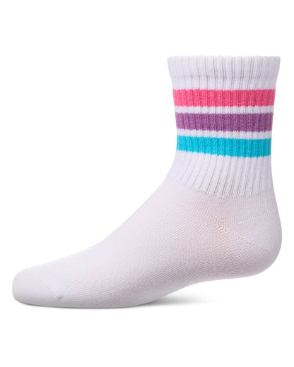Kids Ribbed Cotton-Rich Triple-Stripe Varsity Crew Sock