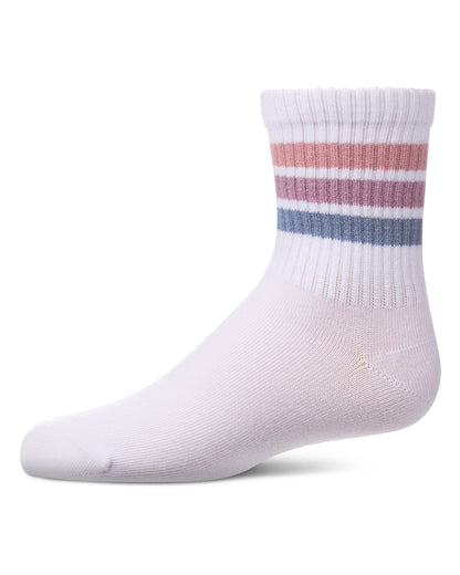 Kids Ribbed Cotton-Rich Triple-Stripe Varsity Crew Sock