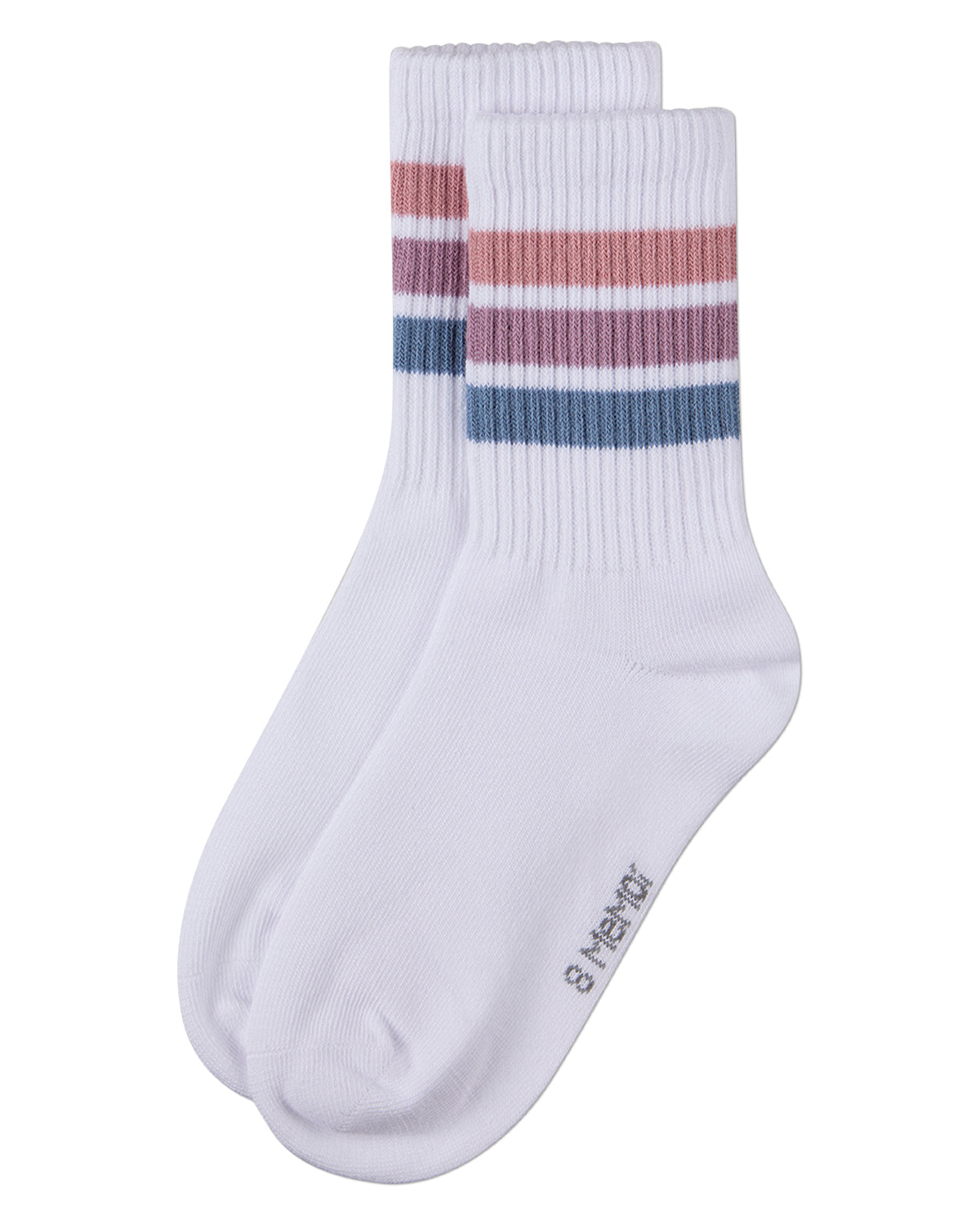Kids Ribbed Cotton-Rich Triple-Stripe Varsity Crew Sock