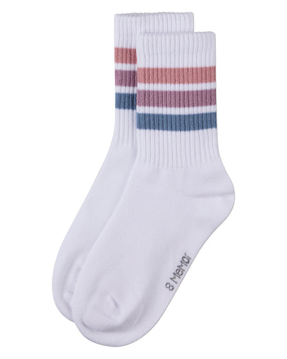 Kids Ribbed Cotton-Rich Triple-Stripe Varsity Crew Sock