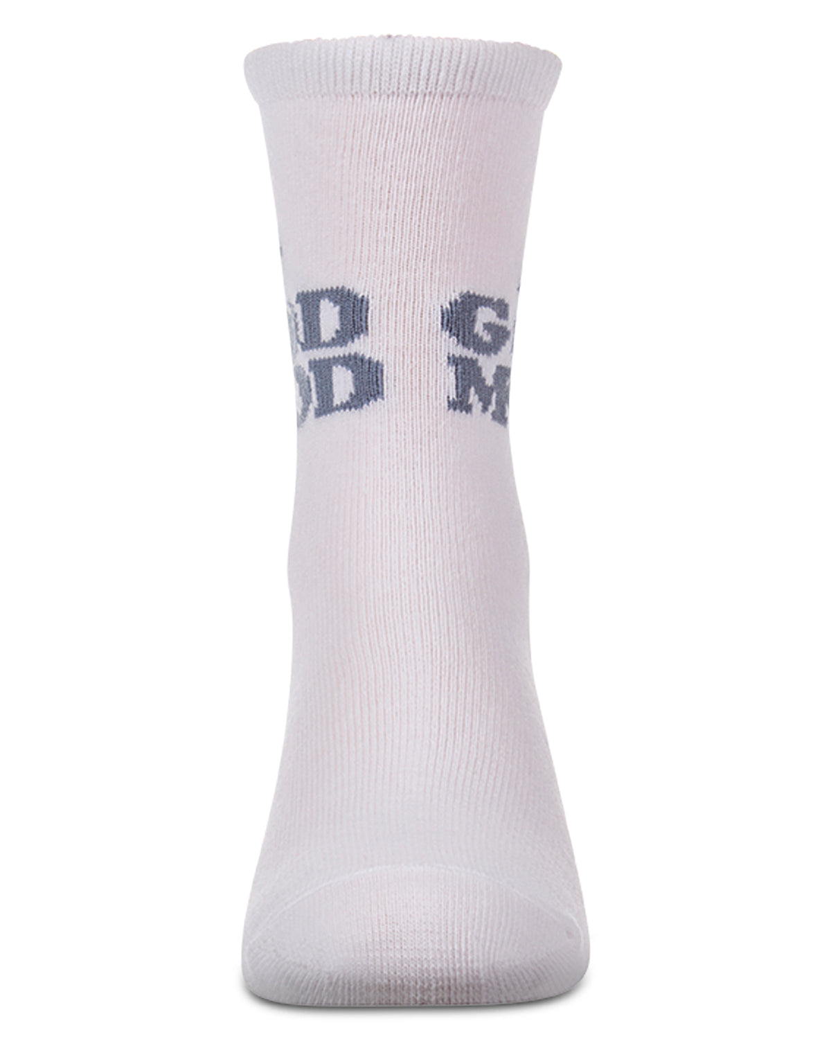 Girls "Good Mood" Cotton-Rich Fine-Gauge Novelty Crew Sock