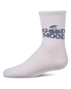 Girls "Good Mood" Cotton-Rich Fine-Gauge Novelty Crew Sock