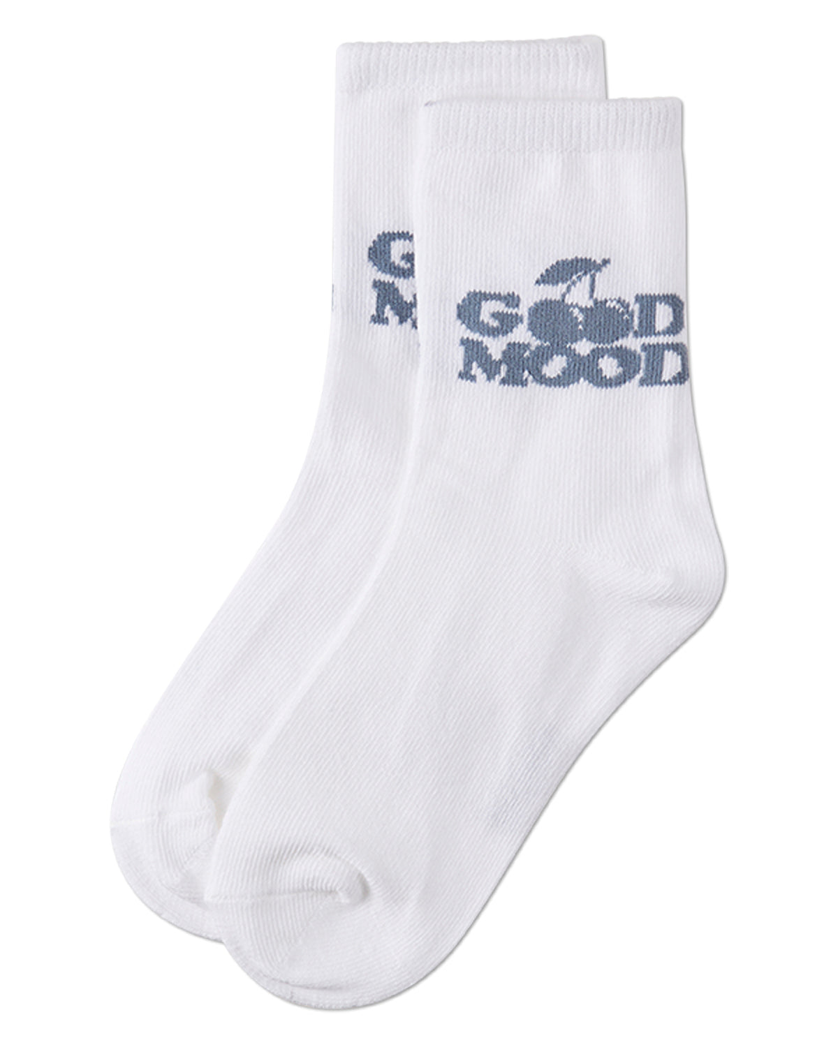 Girls "Good Mood" Cotton-Rich Fine-Gauge Novelty Crew Sock