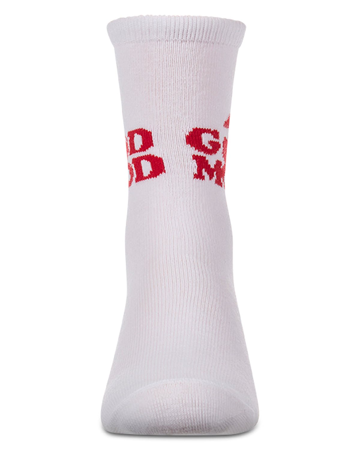 Girls "Good Mood" Cotton-Rich Fine-Gauge Novelty Crew Sock