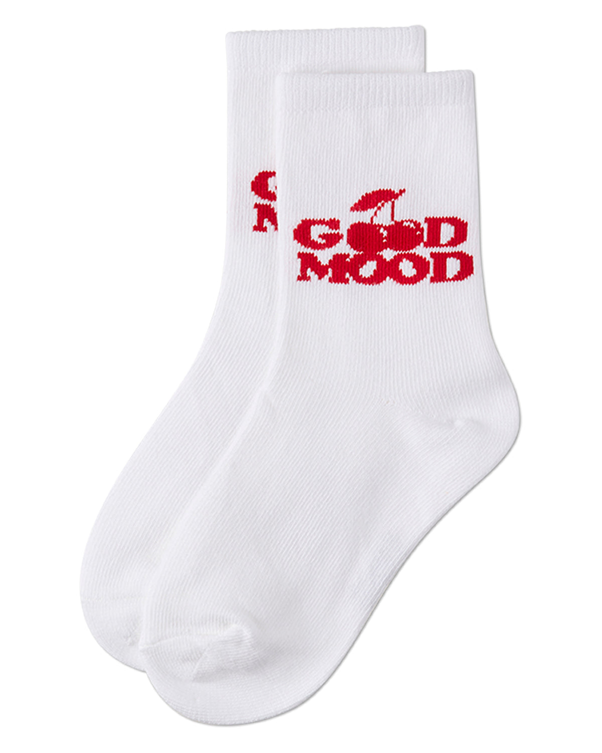 Girls "Good Mood" Cotton-Rich Fine-Gauge Novelty Crew Sock