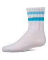 Kids Ribbed Double-Stripe Cotton-Blend Varsity Crew Socks
