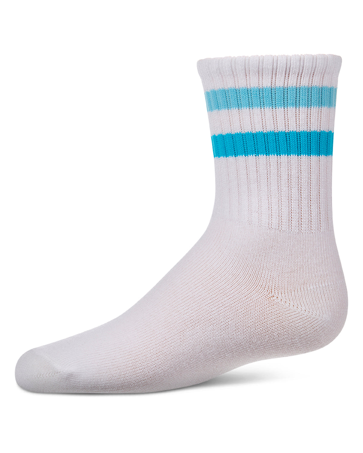 Kids Ribbed Double-Stripe Cotton-Blend Varsity Crew Socks