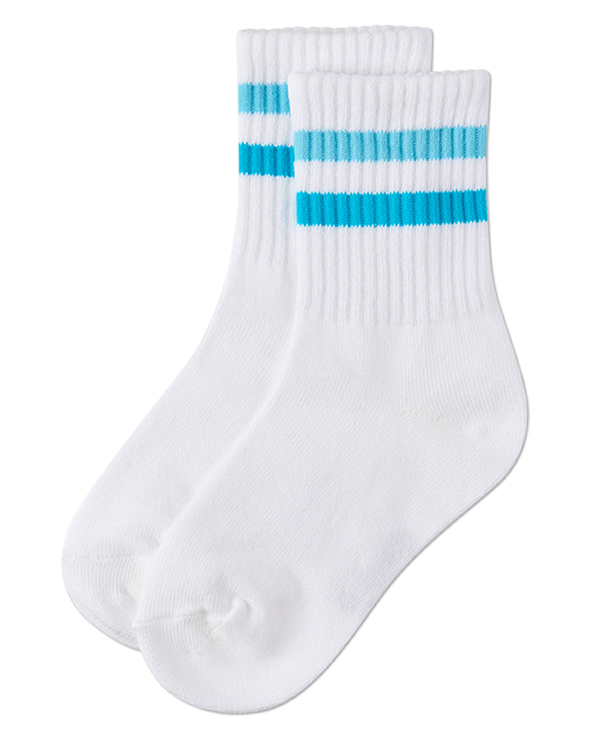 Kids Ribbed Double-Stripe Cotton-Blend Varsity Crew Socks