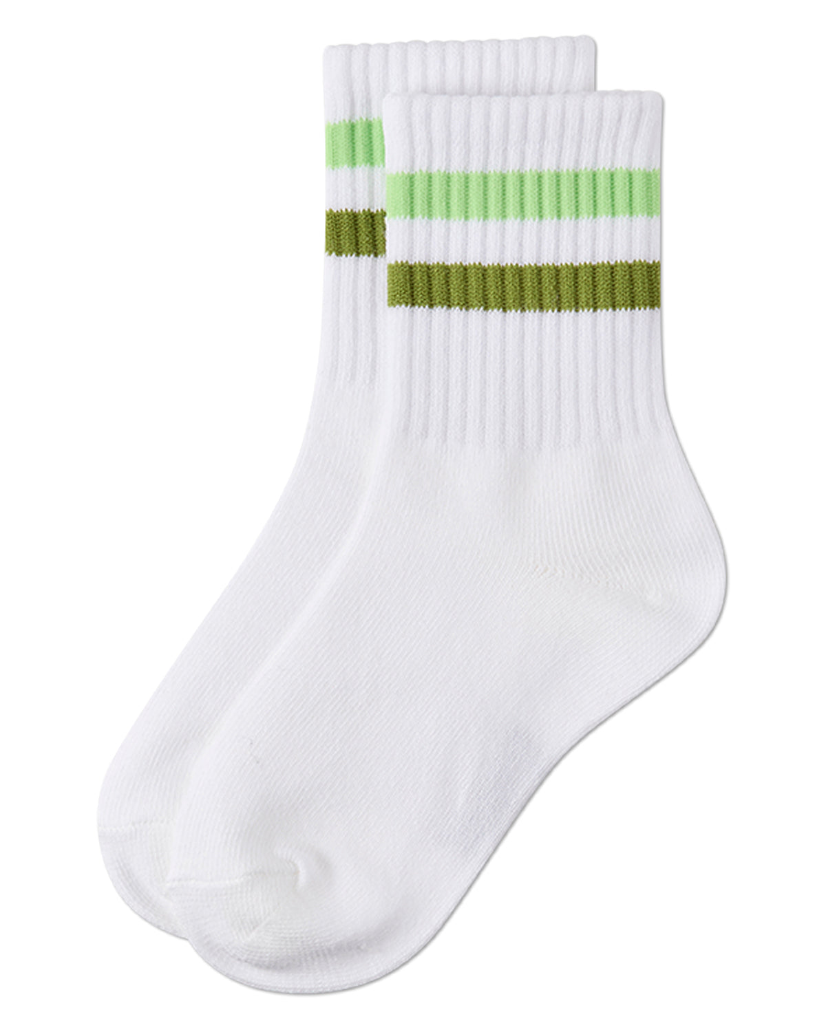 Kids Ribbed Double-Stripe Cotton-Blend Varsity Crew Socks