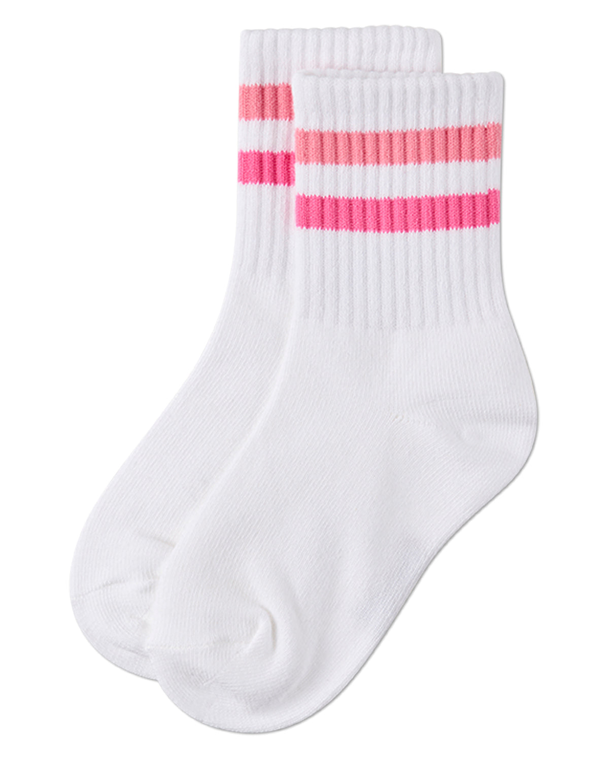 Kids Ribbed Double-Stripe Cotton-Blend Varsity Crew Socks