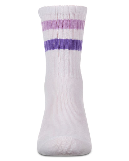 Kids Ribbed Double-Stripe Cotton-Blend Varsity Crew Socks