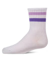 Kids Ribbed Double-Stripe Cotton-Blend Varsity Crew Socks