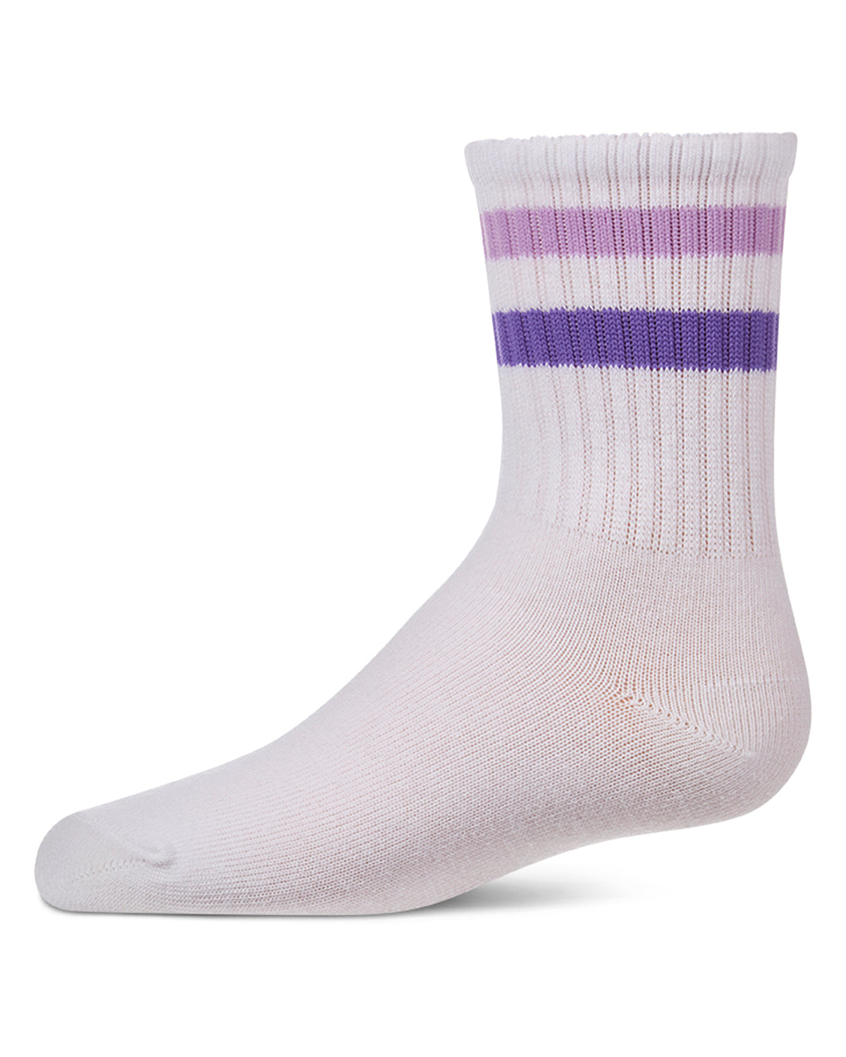 Kids Ribbed Double-Stripe Cotton-Blend Varsity Crew Socks