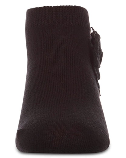 Girls Cotton-Rich Fashion Ankle Sock with Floral Lace Bow